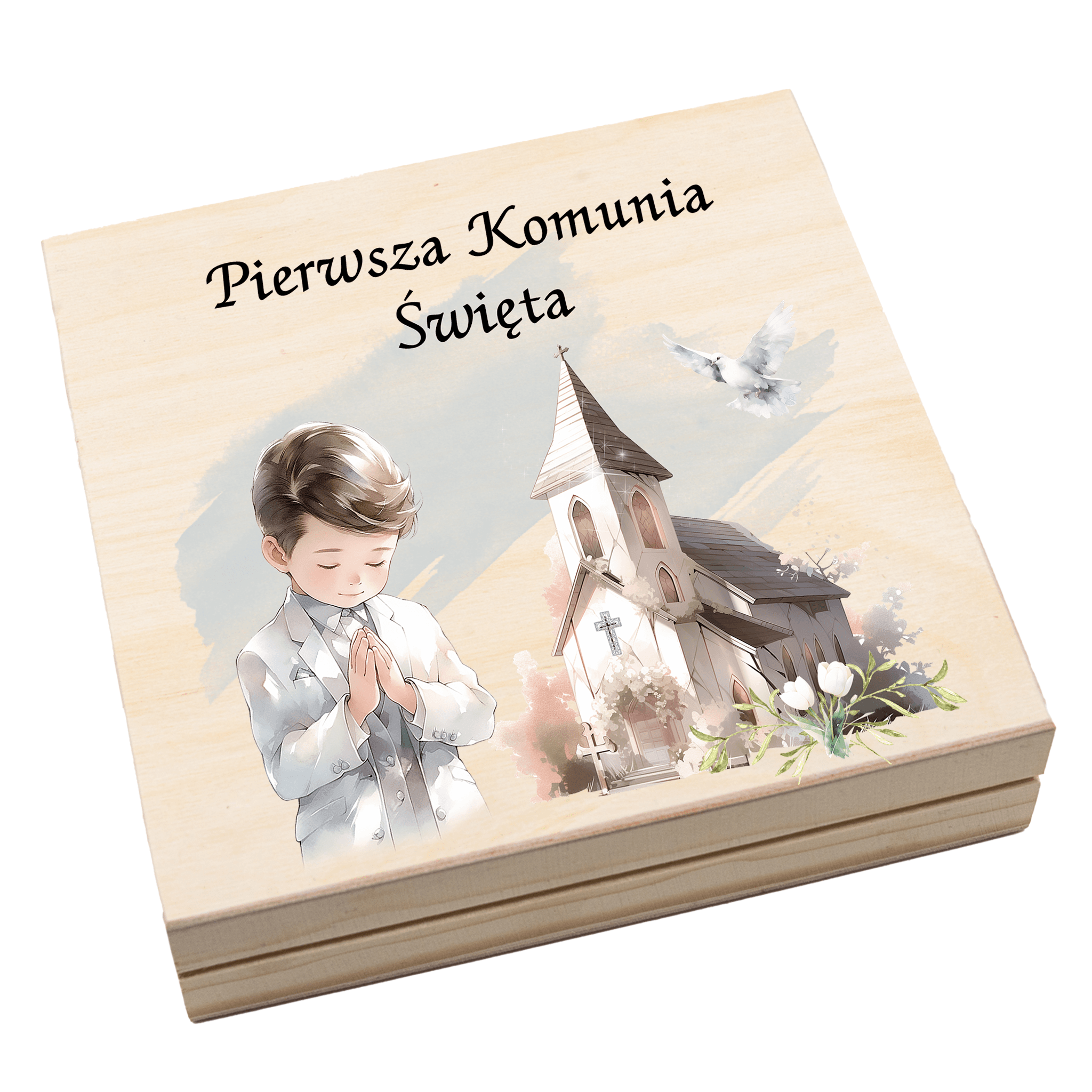 pudełko z różańcem chłopczyk + wŁasne zdjĘcie pudełko z różańcem chłopczyk + wŁasne zdjĘcie