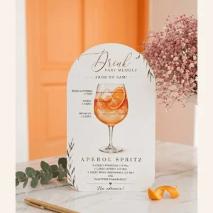 Tabliczka na Bar Weselny – Menu „Zrób to sam” (Drink Pary Młodej)