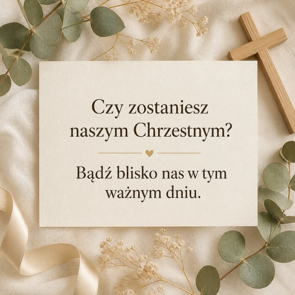 Wierszyk z prośbą o zostanie rodzicem chrzestnym